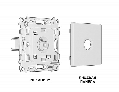 Комплект механизма TV розетки оконечной ALFA MA913010 Графит мягкое касание 50-870 MHz 1dB QUANT