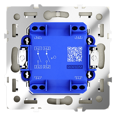 Выключатель встраиваемый двухклавишный VOLTUM S70 VLS020105 сталь