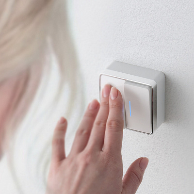 Выключатель двухклавишный с подсветкой Werkel Gallant белый a051586