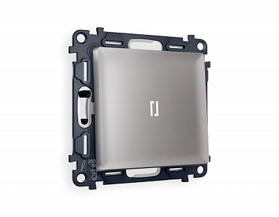 Комплект механизма 1-клавишного выключателя с подсветкой 5600K ALFA MA502015 Сталь матовый QUANT