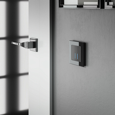 Сенсорный выключатель двухклавишный Werkel черный a057679