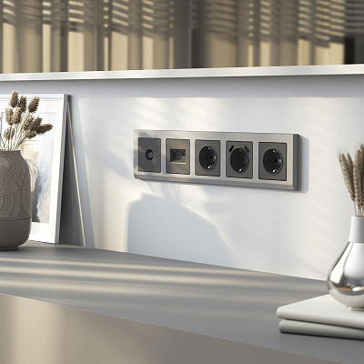 Накладка для розетки USB Werkel графит матовый a063113