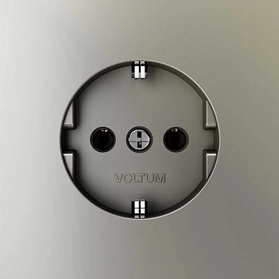 Розетка встраиваемая VOLTUM S70 с заземлением 16А, (шелк) VLS040104