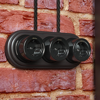 Розетка с заземлением Werkel W5671008 черная a051453