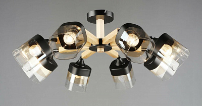 Люстра Sfera Sveta RL 6941/8 BK+WOOD