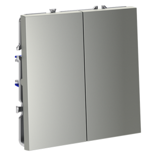 Выключатель встраиваемый двухклавишный VOLTUM S70 VLS020105 сталь