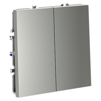 Выключатель встраиваемый двухклавишный VOLTUM S70 VLS020105 сталь