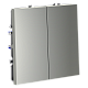 Выключатель встраиваемый двухклавишный VOLTUM S70 VLS020105 сталь