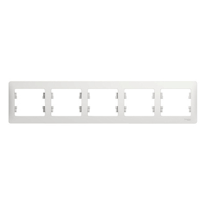 Рамка на 5 постов белая SE Glossa GSL000105