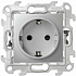 Розетка с/з алюминий Simon 24 2420434-033