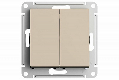 Переключатель перекрестный 2-клавишный AtlasDesign Песочный Schneider Electric ATN001273