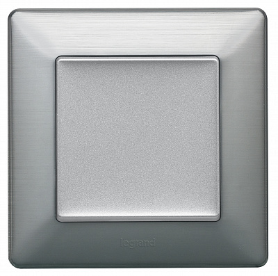 Лицевая панель для выключателей одноклавишных алюминий Legrand Valena Life 755002