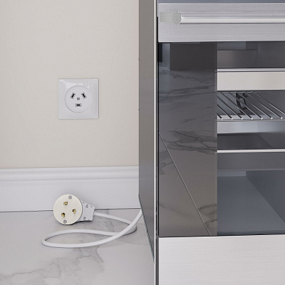 Розетка с вилкой для электроплиты 32А 250В коробка в стену Werkel белые W1189201 a053500