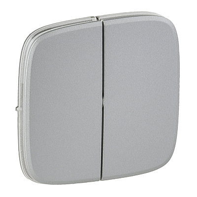 Лицевая панель для двухклавишного выключателя алюминий Legrand Valena Alure 755027