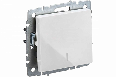Выключатель одноклавишый с подсветкой IEK Brite ВС10-1-1-БрБ белый BR-V10-1-10-K01