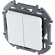 Выключатель двухклавишный белый Legrand Inspiria 673620