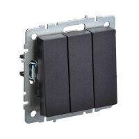 Выключатель трехклавишный IEK Brite ВС10-3-0-БрЧ черный BR-V30-0-10-K02