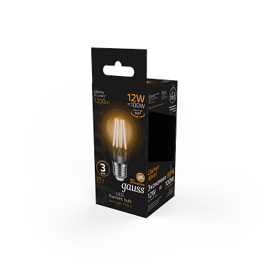 Лампа Gauss Filament А60 12W 1200lm 2700К Е27 LED 102902112 (10 шт)