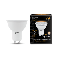 Лампа Gauss MR16 7W 600lm 3000K GU10 LED 101506107 (20 шт)