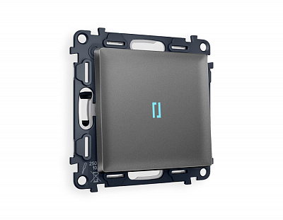 Комплект механизма 1-клавишного выключателя с подсветкой 10000K ALFA MA652020 Антрацит серый QUANT