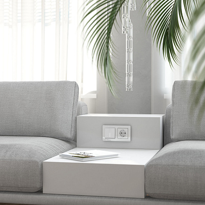 Переключатель одноклавишный проходной с подсветкой Werkel белые акриловый a064001