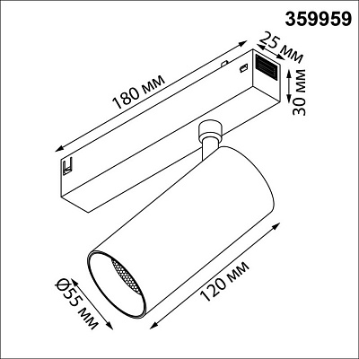 Трековый светильник Novotech Vector пульт ДУ/Tuya Smart Life IP20 LED 18W 3000-6000K 90-240V 359959 PORT NT25 222 черный