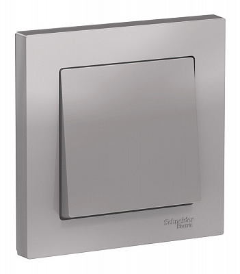 Выключатель одноклавишный SE AtlasDesign в сборе алюминий ATN000312