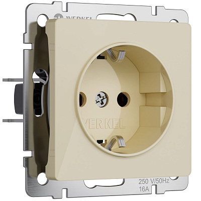 Розетка с заземлением Werkel айвори акриловый a064060