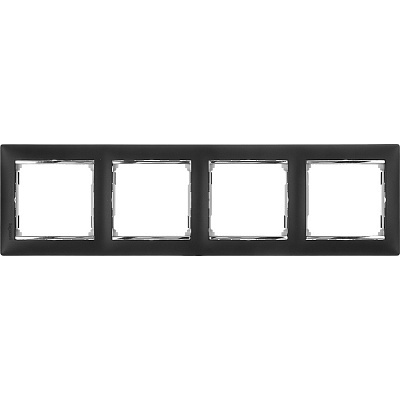 Рамка на 4 поста черная Legrand Valena Classic 770394