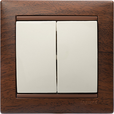 Выключатель двухклавишный бежевый Legrand Valena Classic 774305