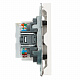 Розетка компьютерная 2-местная RJ-45 (механизм), STEKKER Эмили, RST00-5111-01, белый фарфор, soft touch