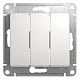 Выключатель трехклавишный белый SE Glossa GSL000131