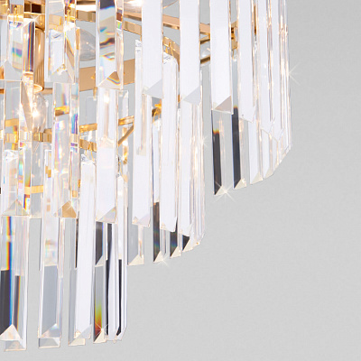 Подвесная люстра Eurosvet Elegante 10130/8 золото/прозрачный хрусталь Strotskis a060644