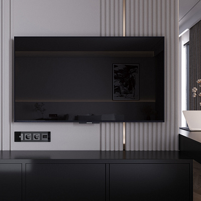 Розетка ТВ оконечная Werkel черный акриловый a064047