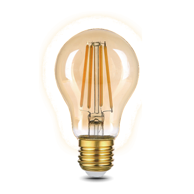Лампа Gauss Filament А60 10W 820lm 2400К Е27 golden LED 102802010