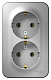 Розетка двойная с заземлением алюминий SE Blanca BLNRA010213