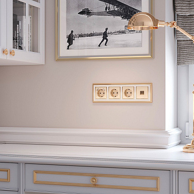 Накладка для RJ-11 Werkel шампань рифленый a051430