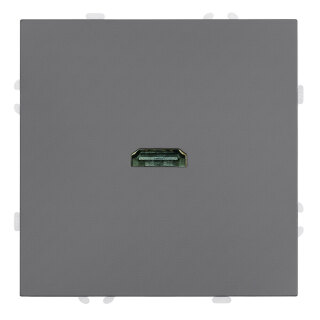 Розетка HDMI 2.0 Type A (механизм), STEKKER Эмили, RST00-5118-10, платиново-серый, soft touch