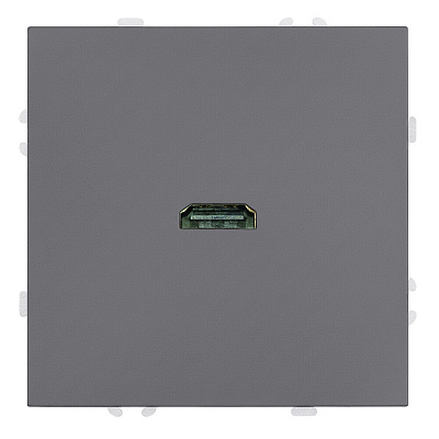 Розетка HDMI 2.0 Type A (механизм), STEKKER Эмили, RST00-5118-10, платиново-серый, soft touch