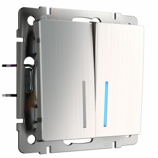 Выключатель двухклавишный с подсветкой Werkel W1120102 никель a051094