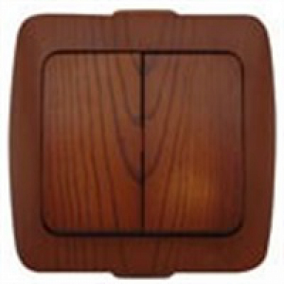 Выключатель двухклавишный EL-BI ALSU вишня 504-010600-202