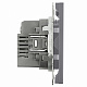Розетка 2-местная USB + Type C (механизм), STEKKER Эмили, 250В, 20W, RST10-5115-10, платиново-серый, soft touch