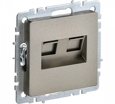Розетка двойная RJ11+RJ45 IEK Brite кат.5E РК/Т12-БрШ шампань BR-KT20-O-1-K37