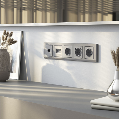 Розетка ТВ оконечная Werkel серебряный матовый a063621