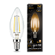 Лампа Gauss Filament Свеча 7W 550lm 2700К Е14 LED 103801107 (20 шт)