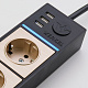 Розеточный блок 4-х местный + 3 USB Werkel W6514944 черный/шампань a051462