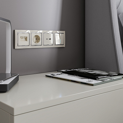 Рамка на 4 поста Werkel Snabb W0041903 слоновая кость/хром a051652