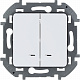 Выключатель двухклавишный с подсветкой белый Legrand Inspiria 673630