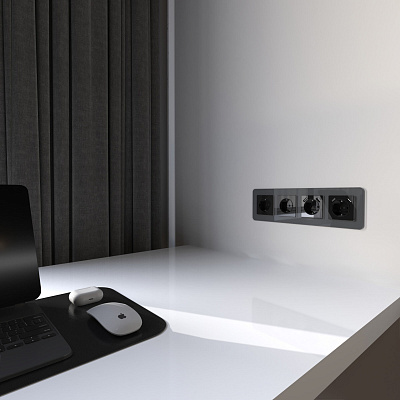 Накладка для розетки USB Werkel черный акриловый a064050