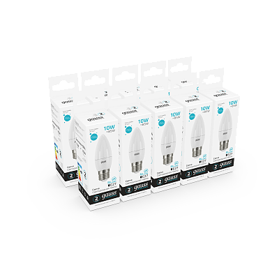Лампа Gauss Elementary Свеча 10W 750lm 4100K E27 LED 30220 (2 шт)